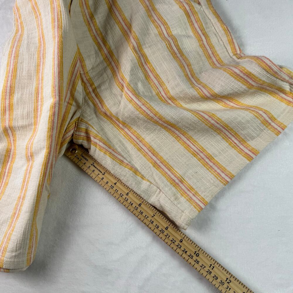 Zara Men Linen Blend Shorts Yellow Pink Old Money Resort Casual Size M NWT - Picture 4 of 11